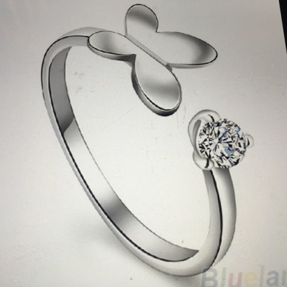 Silver plated Rhinestone / ring - Picture 2 of 4
